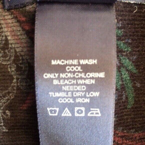 CRAZY HORSE By Liz Claiborne Woman's Sz L Black Floral Paisley Corduroy Vest - Picture 4 of 6